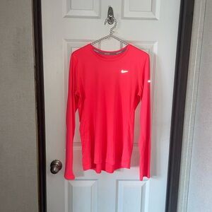 Nike Pink Fitted Long Sleeve T-Shirt